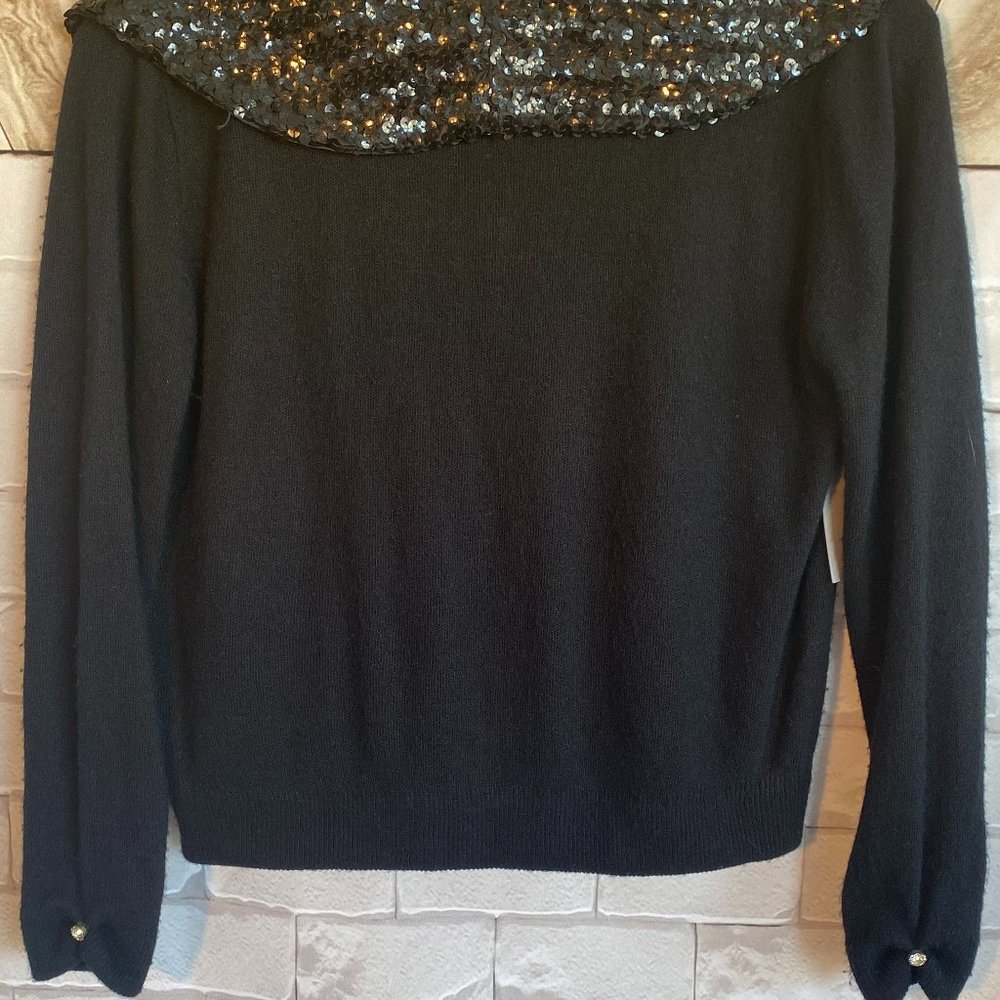 VINTAGE EMBELLISHED BLACK CARDIGAN (SZ 2-4) (VGUC) - Picture 7 of 12